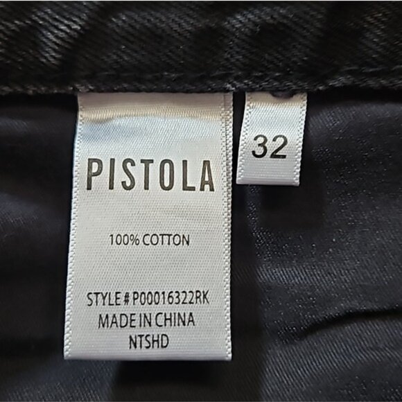 Pistola Super High Rise Straight Cassie Jean Size 32 New Faded Black Distressed - Picture 9 of 12